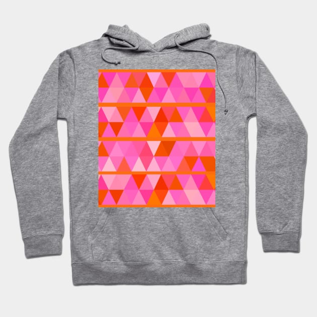 Geometric Bright Orange and Hot Pink Pattern Hoodie by OneThreeSix